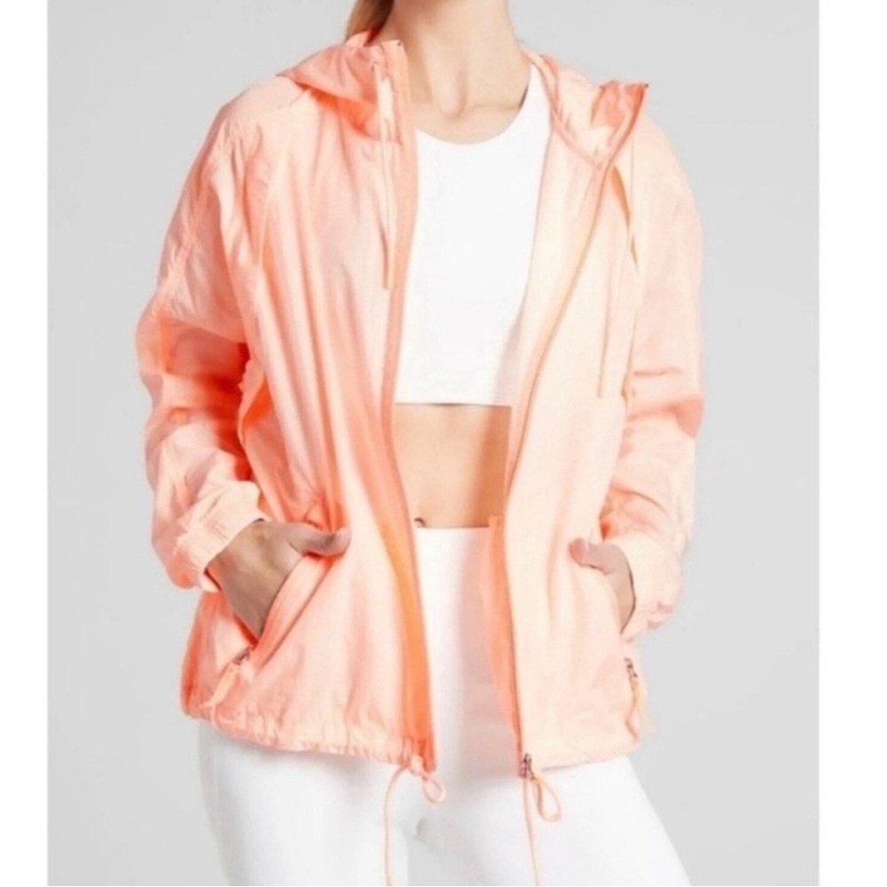 ATHLETA NEON ORANGE Everywhere Hike Windbreaker Jacket